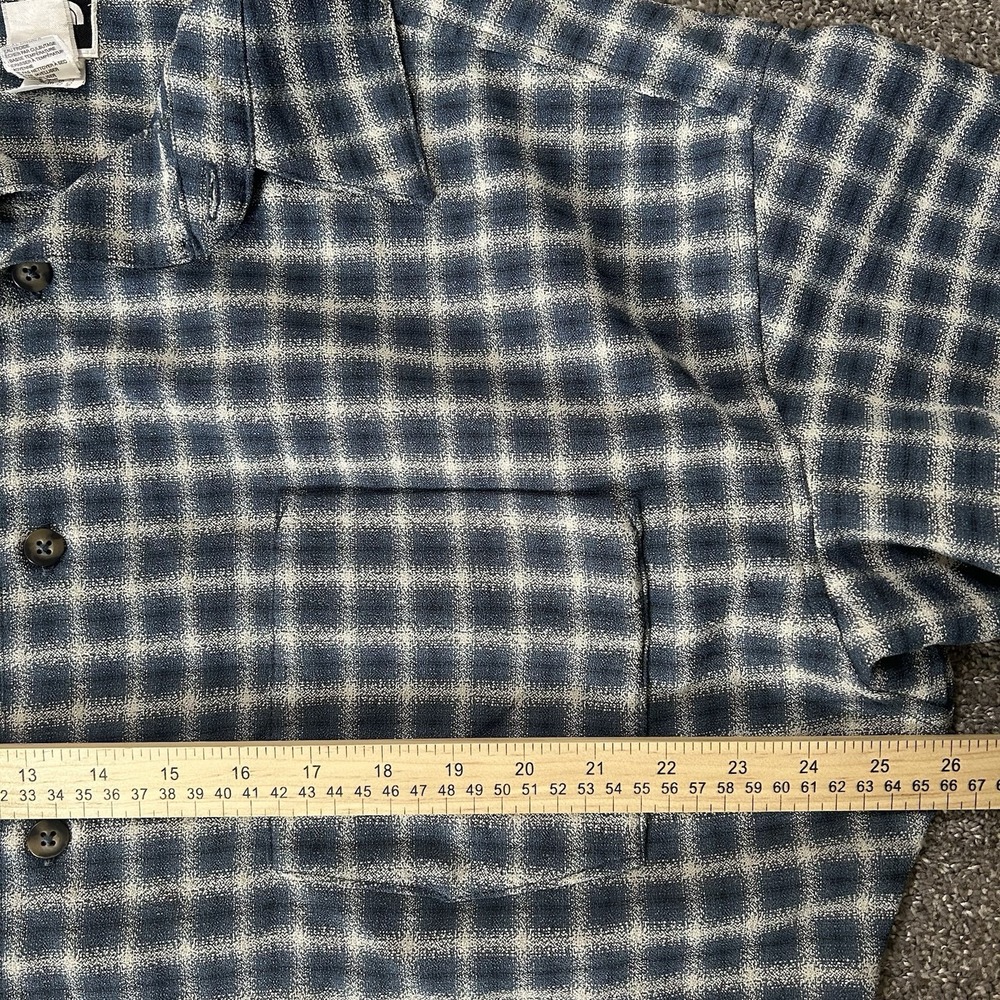 North Face Button-Up Shirt Short Sleeve Fishing Outdoor Teal Plaid - Men's XXL - Picture 8 of 8